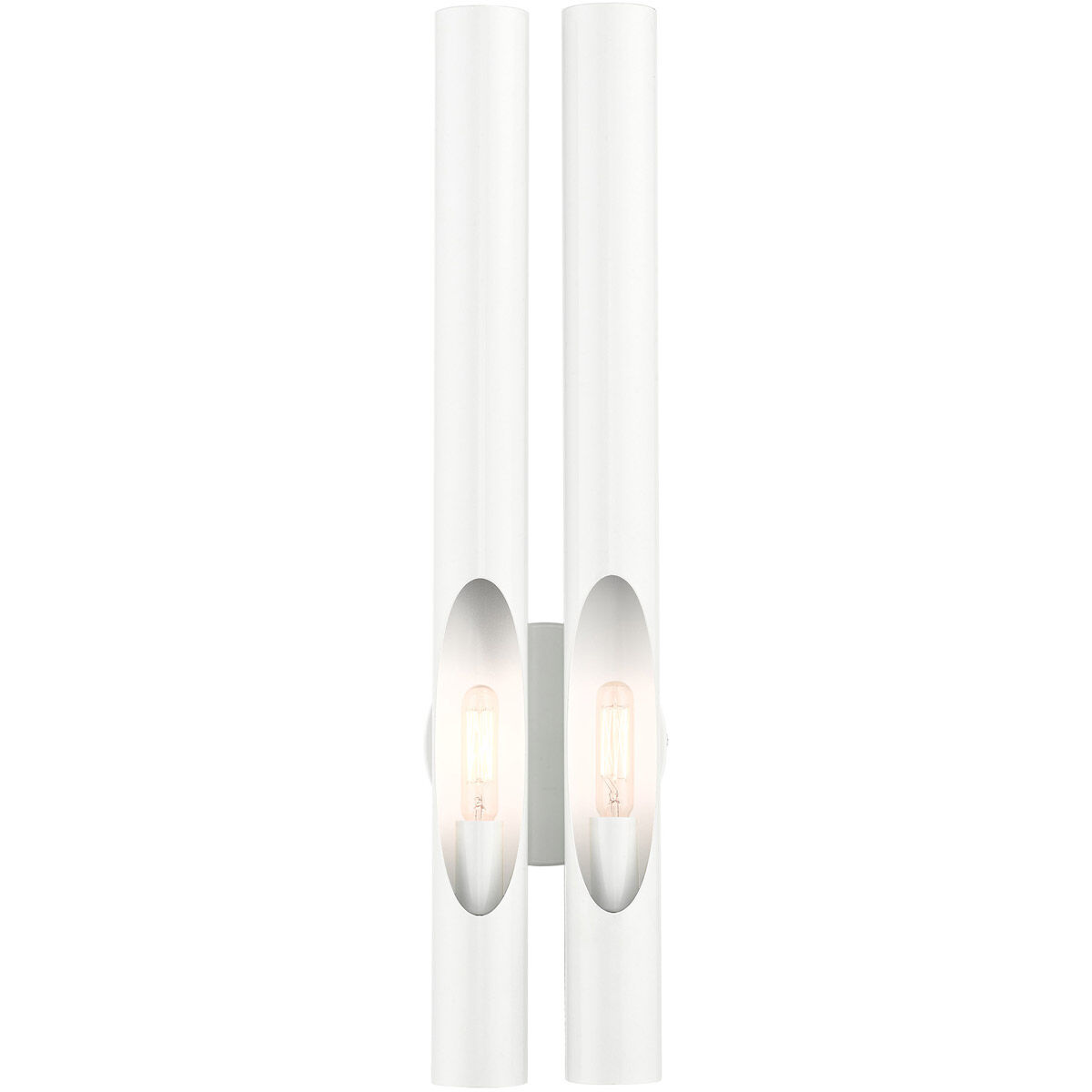 Acra 2 Light 5 inch Shiny White ADA ADA Double Sconce Wall Light