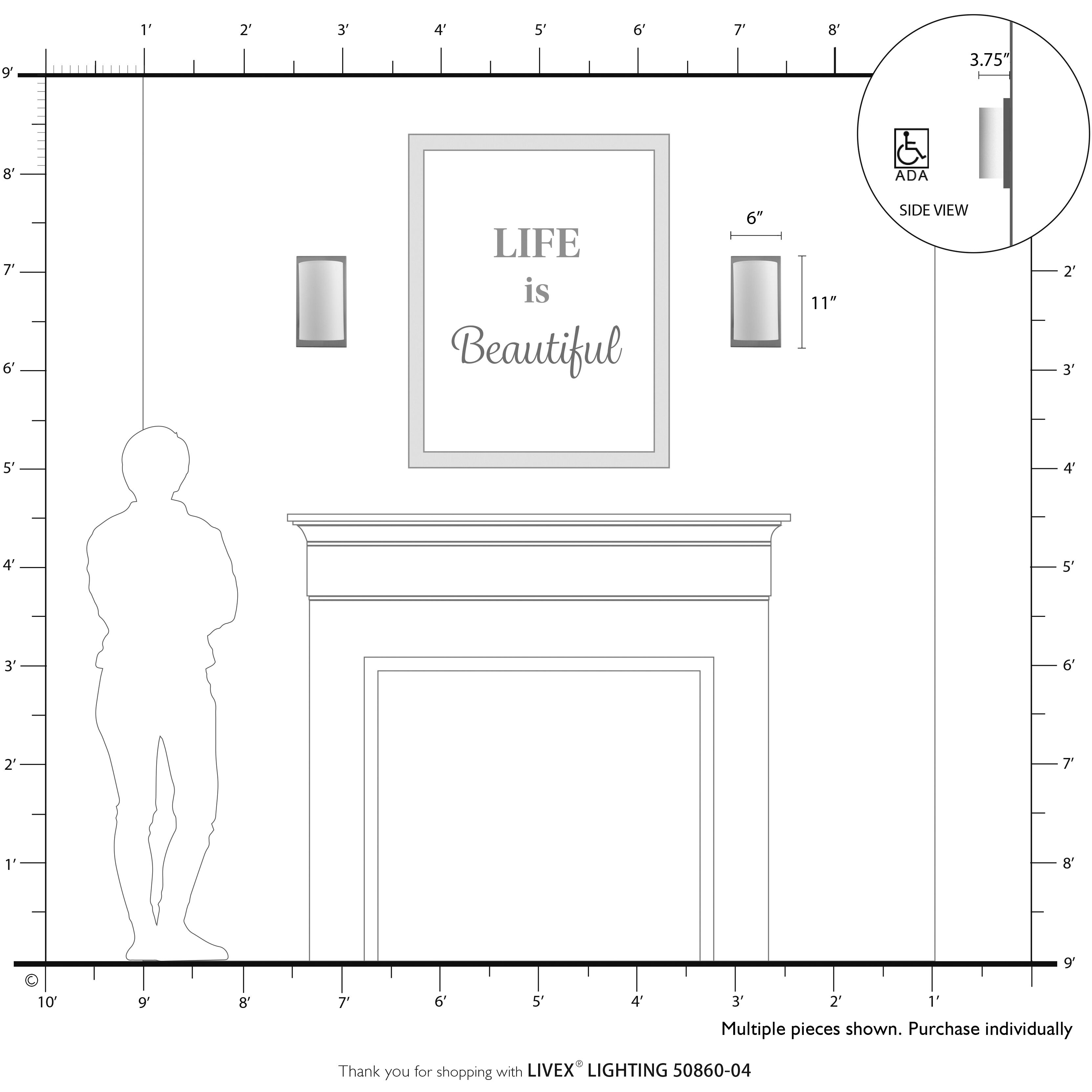 Brenton 1 Light 6 inch Black ADA Wall Sconce Wall Light