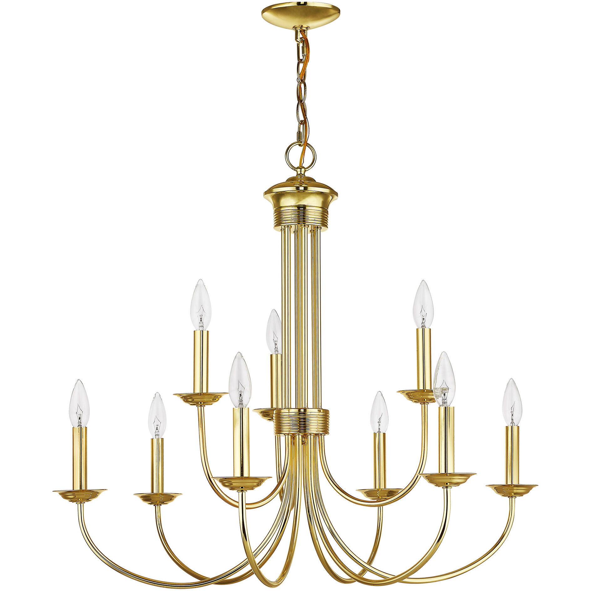 Estate 9 Light 30 inch Polished Brass Chandelier Ceiling Light
