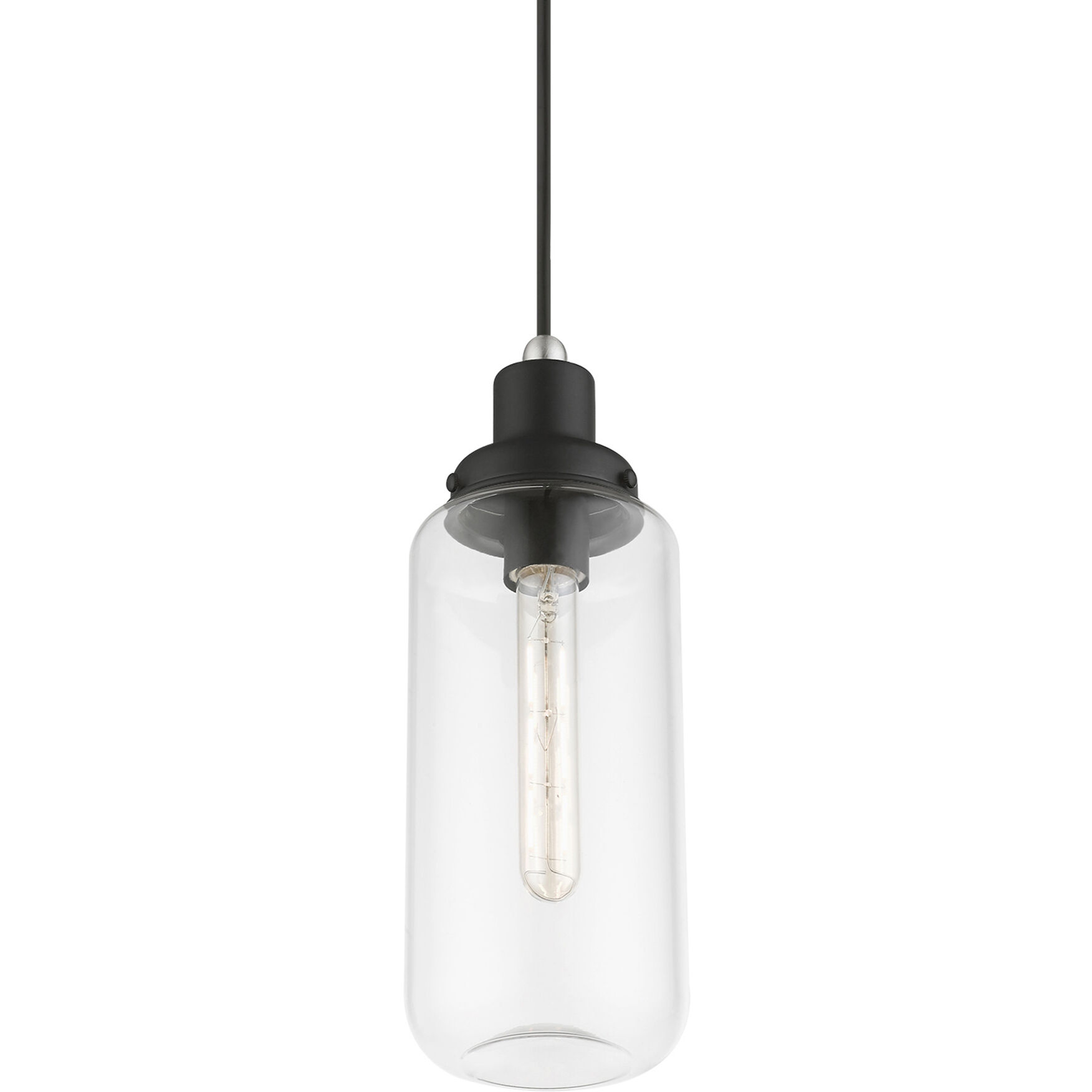 Oakhurst 1 Light 5 inch Black with Brushed Nickel Accent Mini Pendant Ceiling Light
