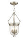 Jefferson 3 Light 10 inch Brushed Nickel Chain Lantern