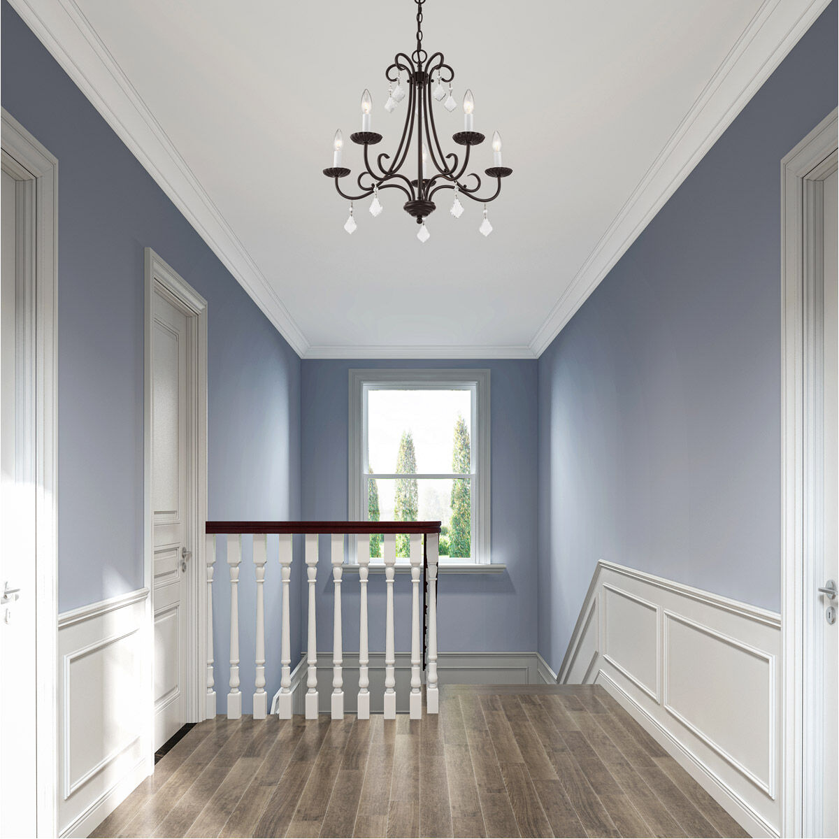 Daphne 5 Light 24.75 inch English Bronze Chandelier Ceiling Light