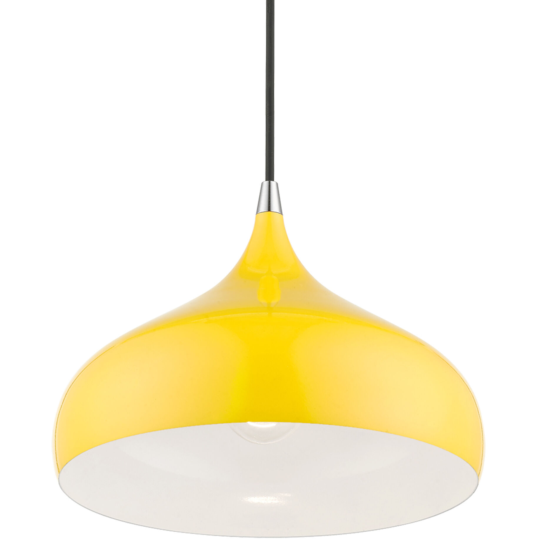 Amador 1 Light 12 inch Shiny Yellow with Polished Chrome Accents Pendant Ceiling Light