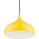 Amador 1 Light 12 inch Shiny Yellow with Polished Chrome Accents Pendant Ceiling Light