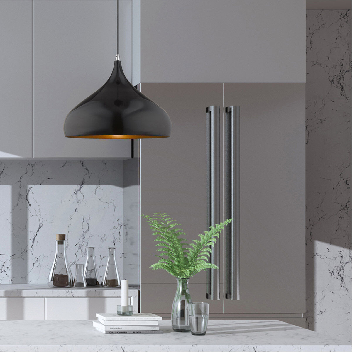 Allison 1 Light 16 inch Shiny Black Mini Pendant Ceiling Light