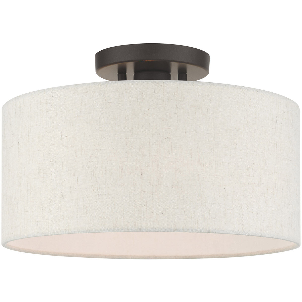 Meadow 1 Light 13 inch English Bronze Semi Flush Ceiling Light