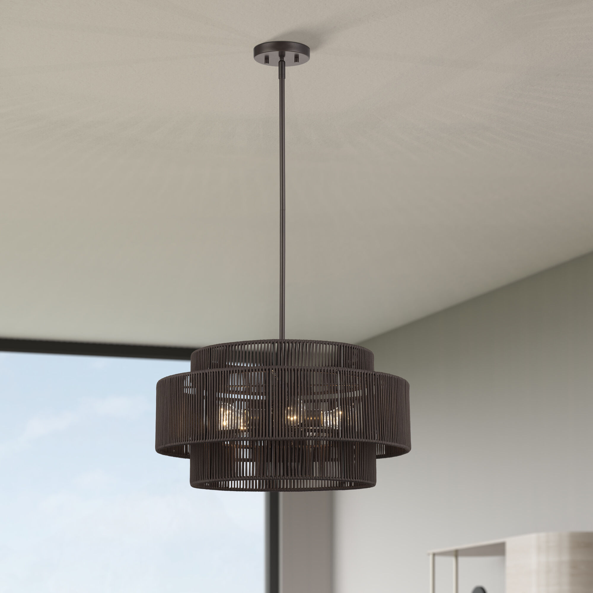 Acordia 5 Light 22 inch English Bronze Pendant Chandelier Ceiling Light