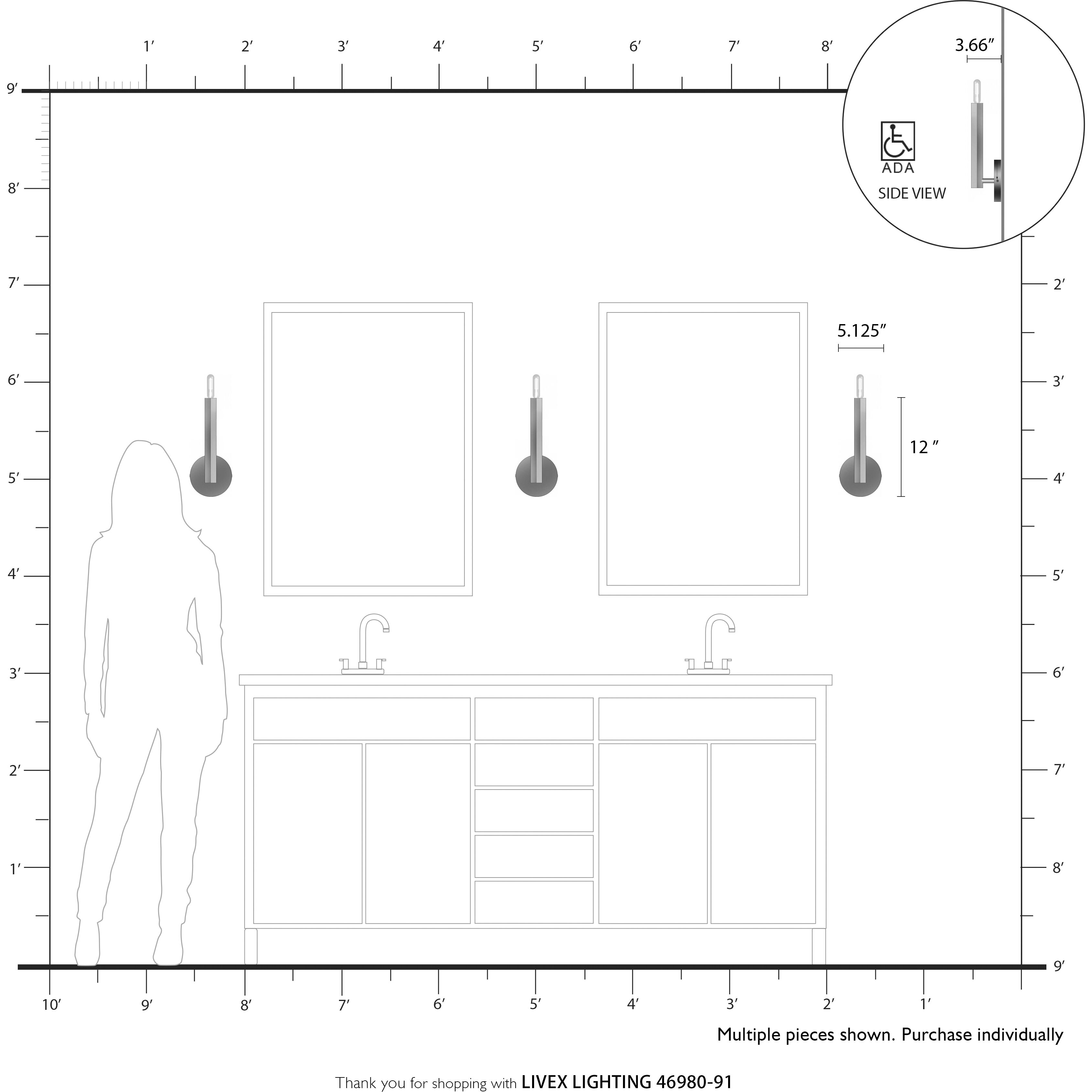 Monaco 1 Light 5.13 inch Brushed Nickel ADA Wall Sconce Wall Light