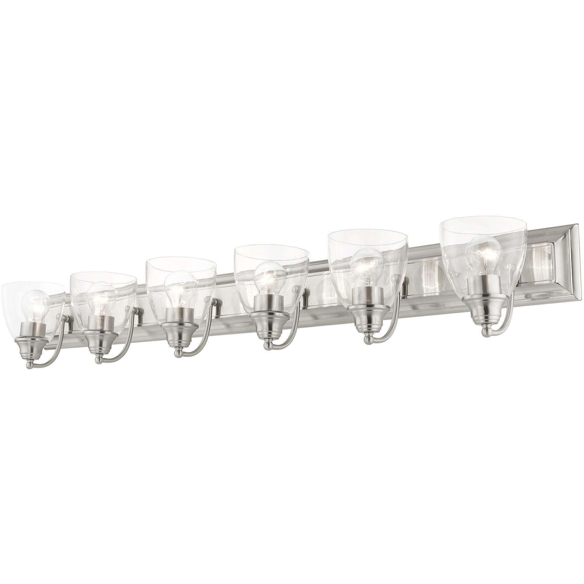 Birmingham 6 Light 48 inch Brushed Nickel Vanity Sconce Wall Light 