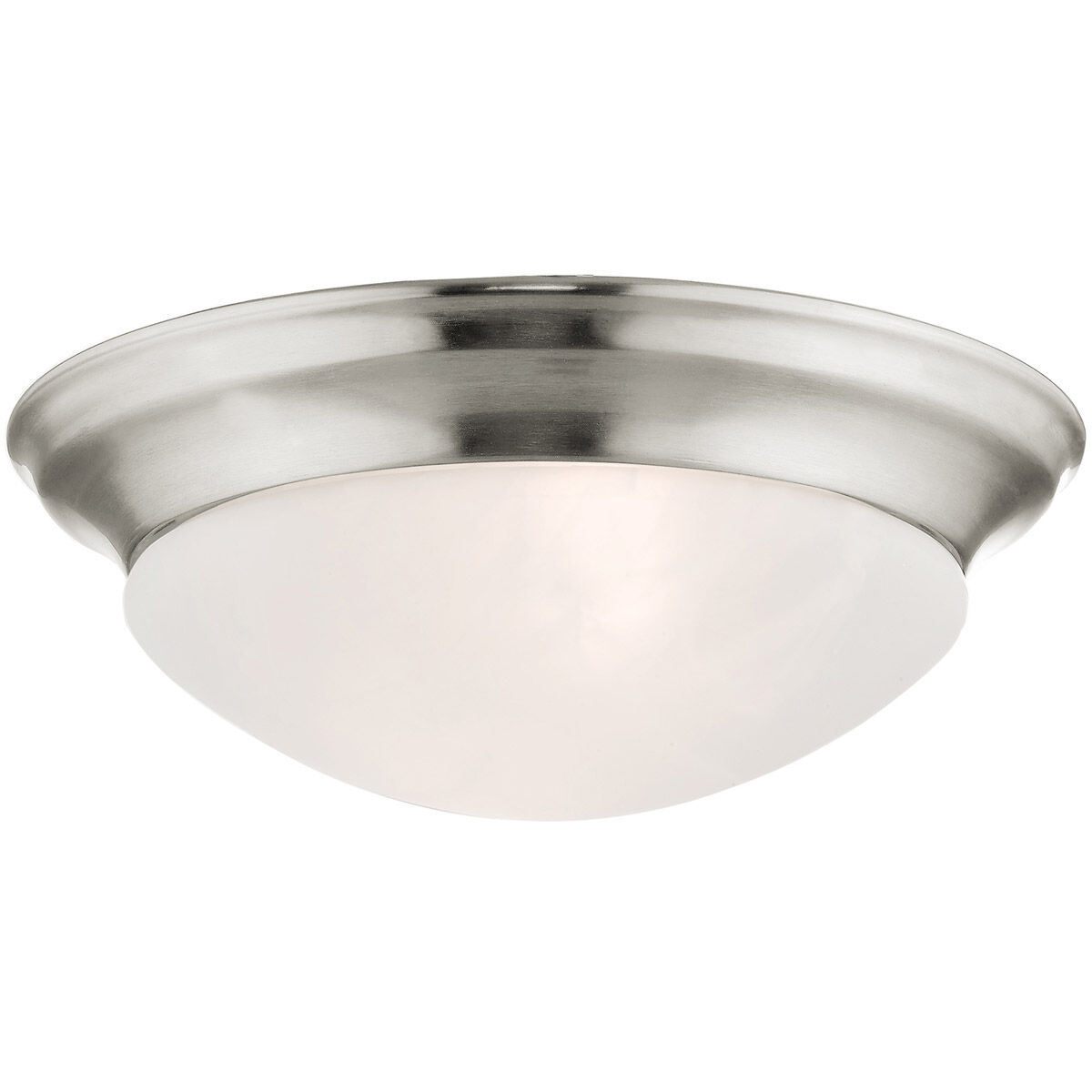 Omega 2 Light 14 inch Brushed Nickel Flush Mount Ceiling Light