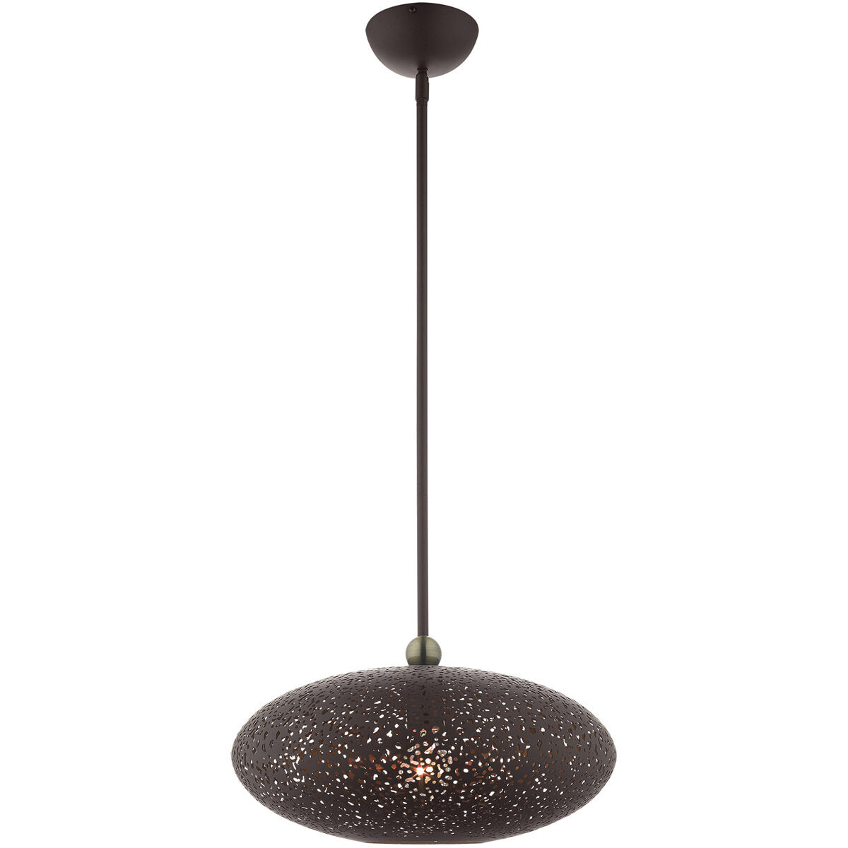 Charlton 1 Light 15.88 inch Bronze with Antique Brass Accents Pendant Ceiling Light