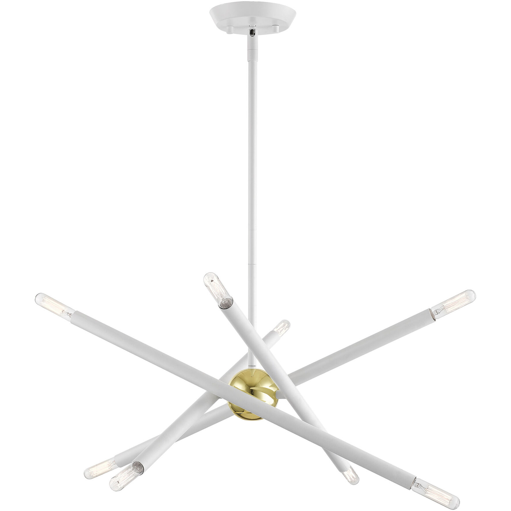 Soho 8 Light 20 inch White with Polished Brass Accents Chandelier Ceiling Light