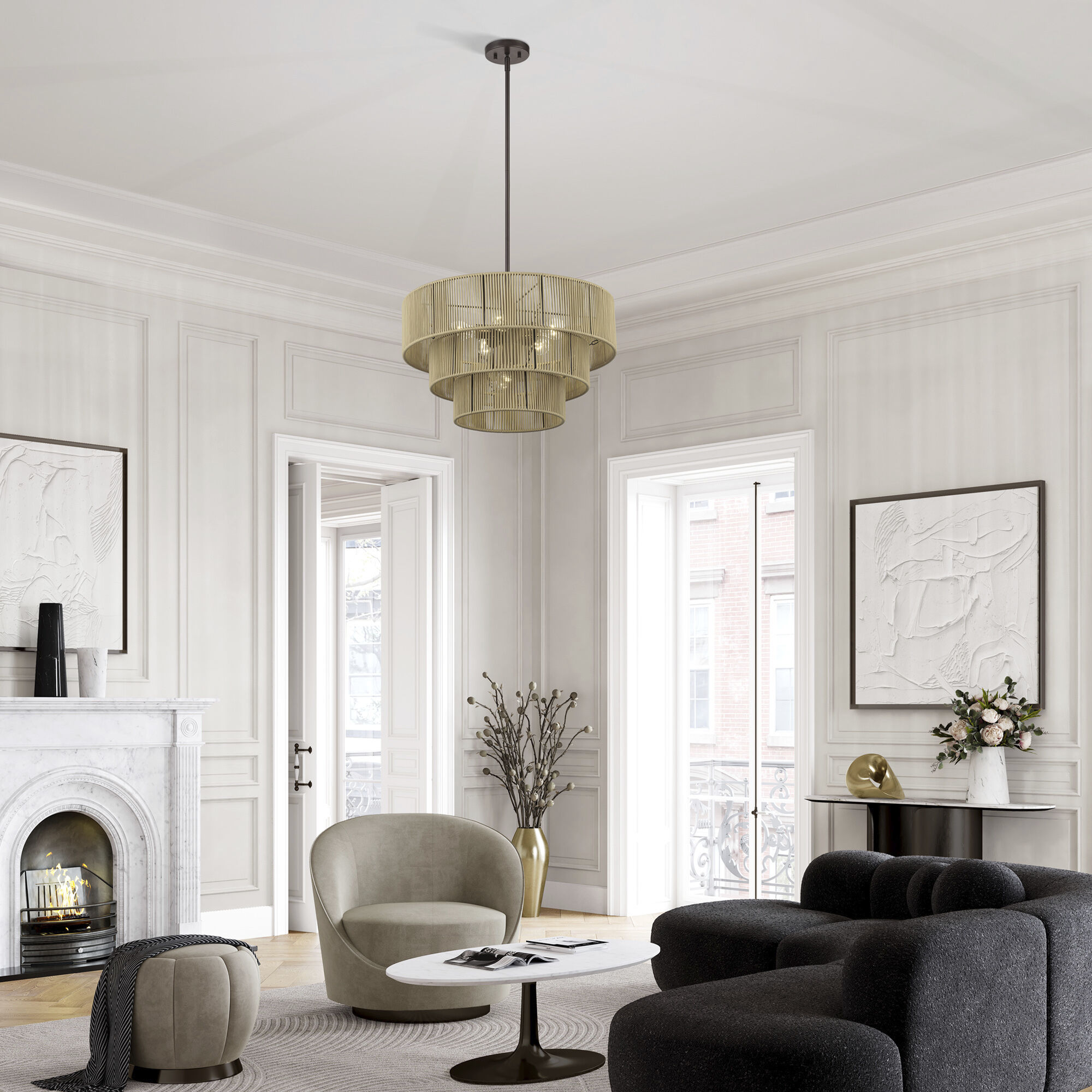 Acordia 6 Light 23 inch English Bronze Pendant Chandelier Ceiling Light