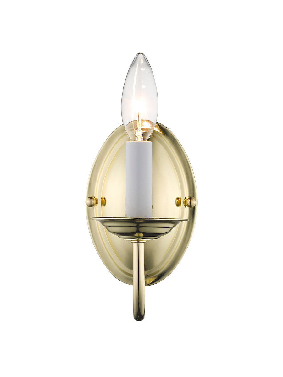 Home Basics 1 Light 4 inch Polished Brass Wall Sconce Wall Light