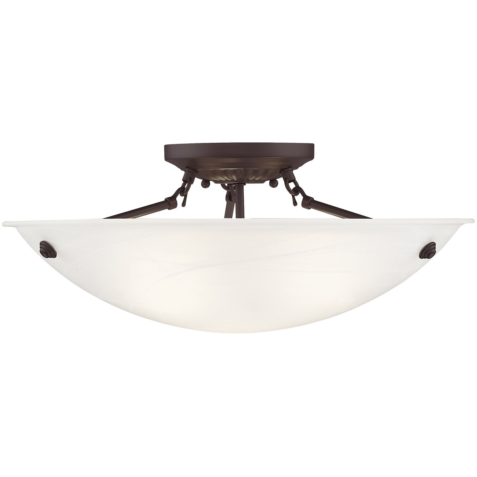 Oasis 3 Light 20 inch Bronze Semi-Flush Mount Ceiling Light