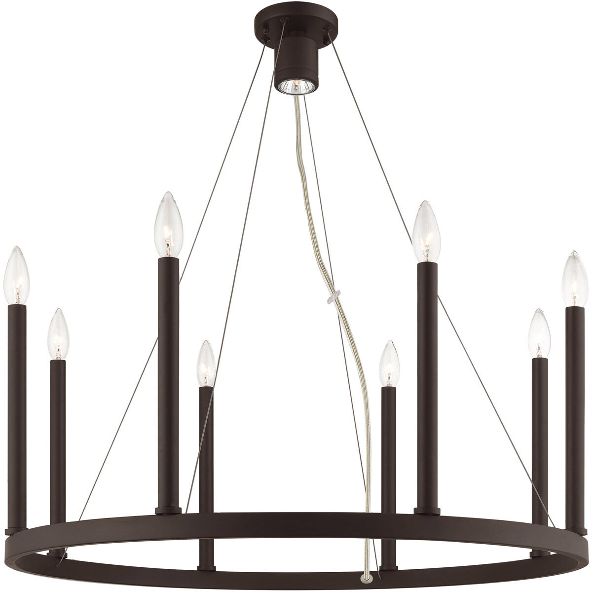 Alpine 9 Light 28 inch Bronze Chandelier Ceiling Light