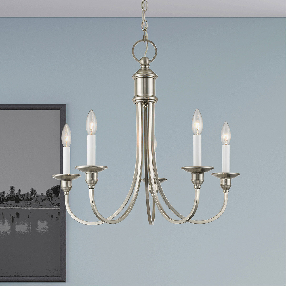 Cranford 5 Light 24 inch Brushed Nickel Chandelier Ceiling Light