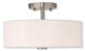 Meridian 2 Light 13 inch Brushed Nickel Semi-Flush Mount Ceiling Light