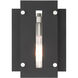 Utrecht 1 Light 10 inch Black with Brushed Nickel Accents Outdoor Wall Lantern