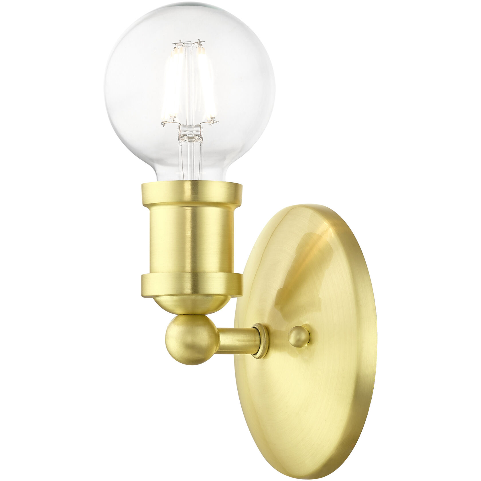 Lansdale 1 Light 5 inch Satin Brass Single Vanity Sconce Wall Light, Single