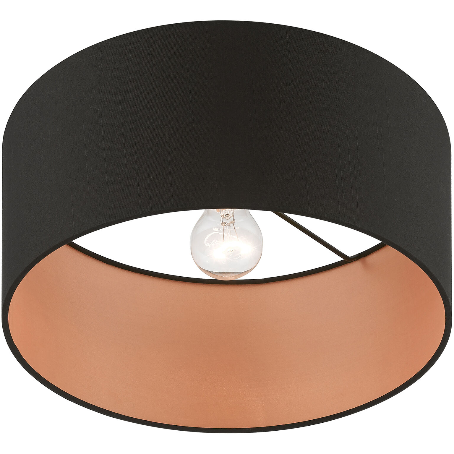 Sentosa 1 Light 13 inch Black Semi-Flush Ceiling Light, Medium