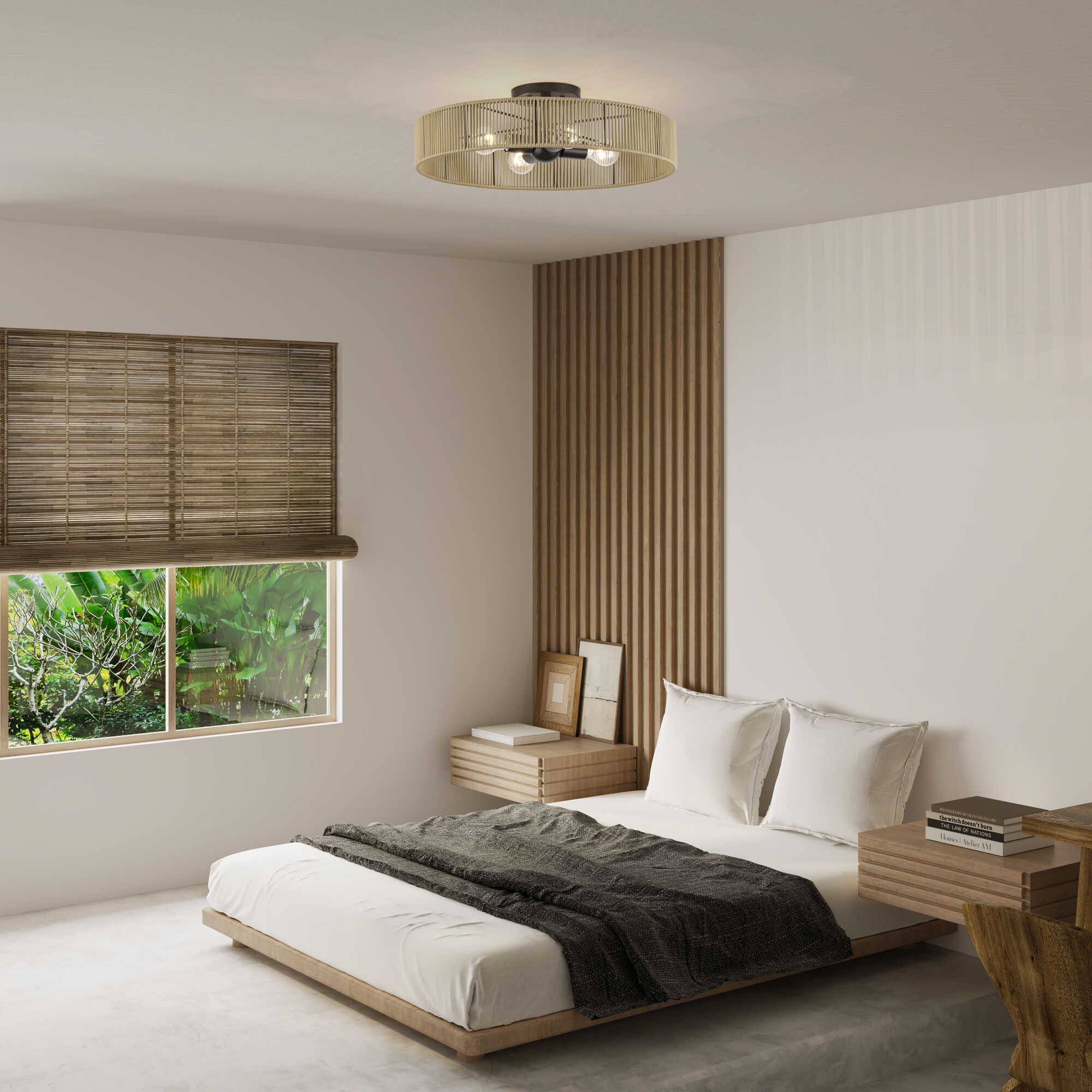 Goldiemesh 4 Light 22 inch English Bronze Semi Flush Mount Ceiling Light, Extra Large