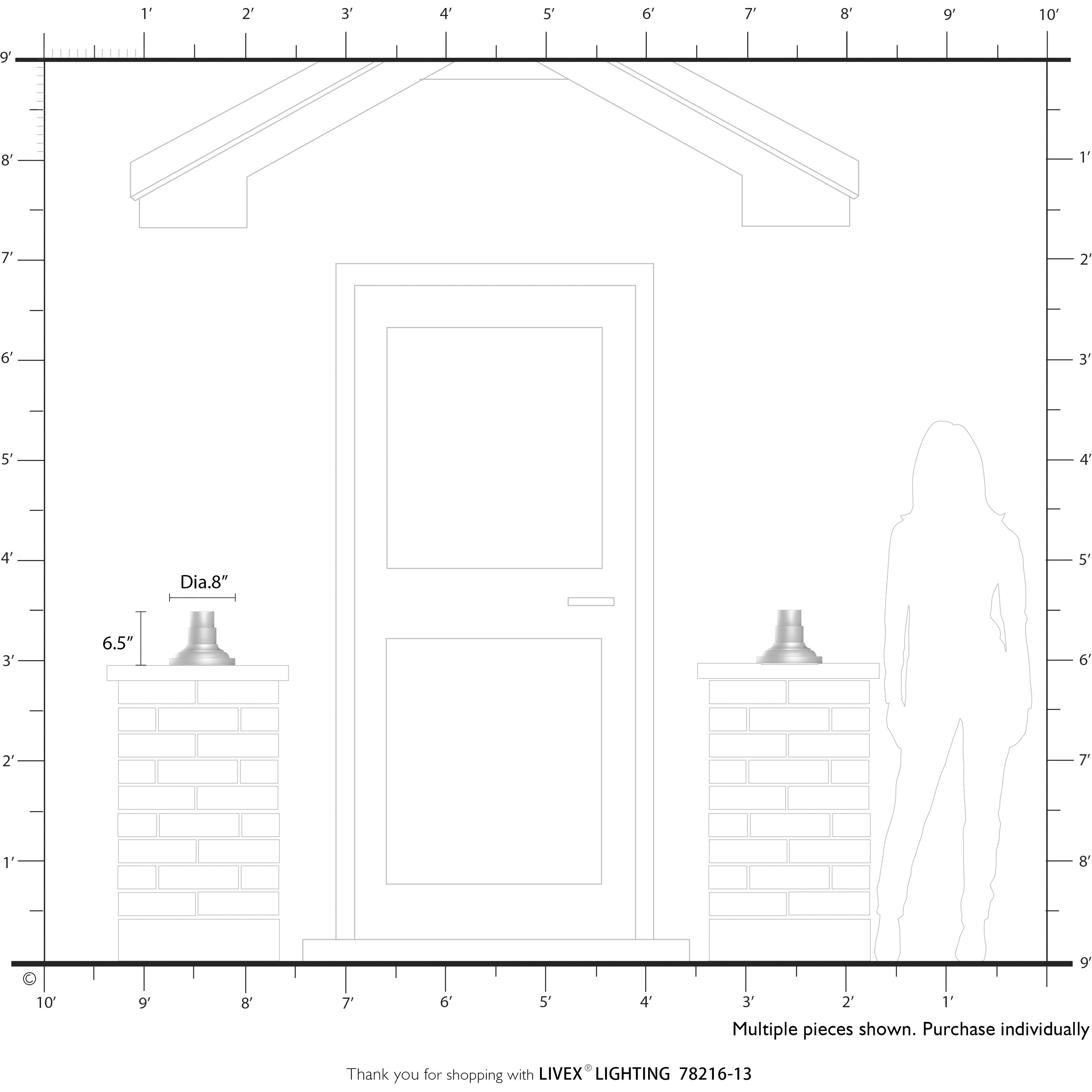 Allison 6.5 inch Textured White Pier Mount Adapter