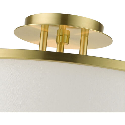 Wesley 4 Light 19 inch Satin Brass Semi Flush Ceiling Light