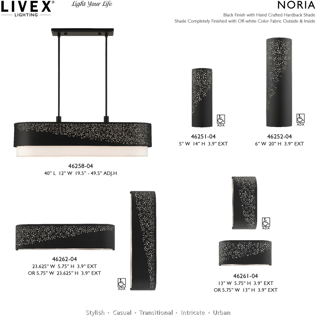 Noria 4 Light 20 inch Black Chandelier Ceiling Light