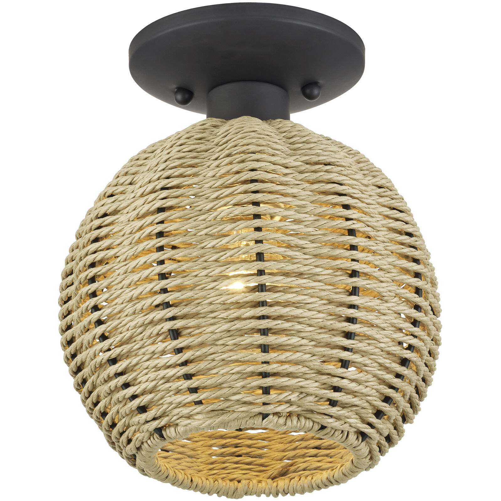 Summervine 1 Light 8 inch Bronze Semi Flush Mount Ceiling Light, Small