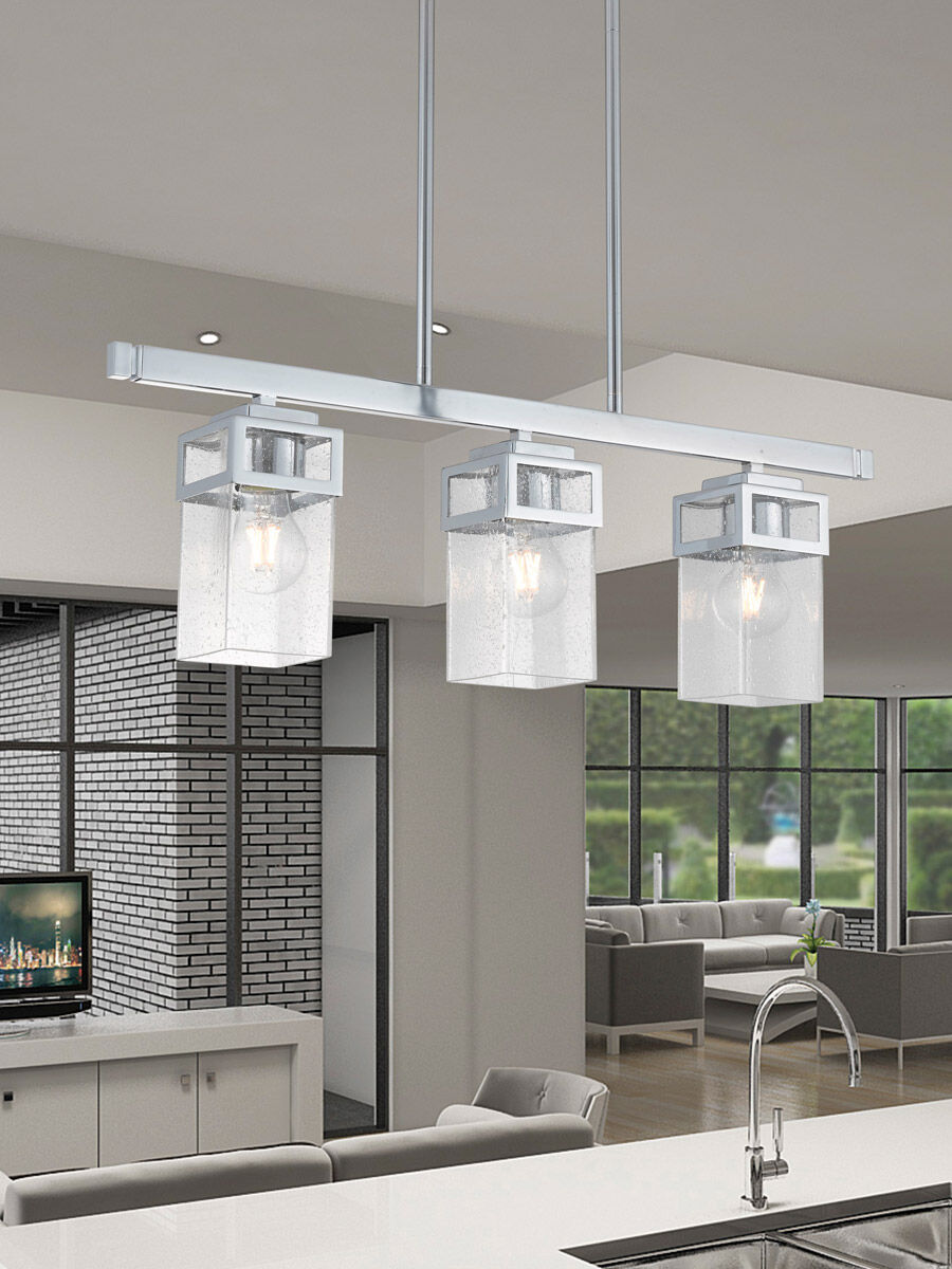 Harding 3 Light 28 inch Polished Chrome Linear Chandelier Ceiling Light