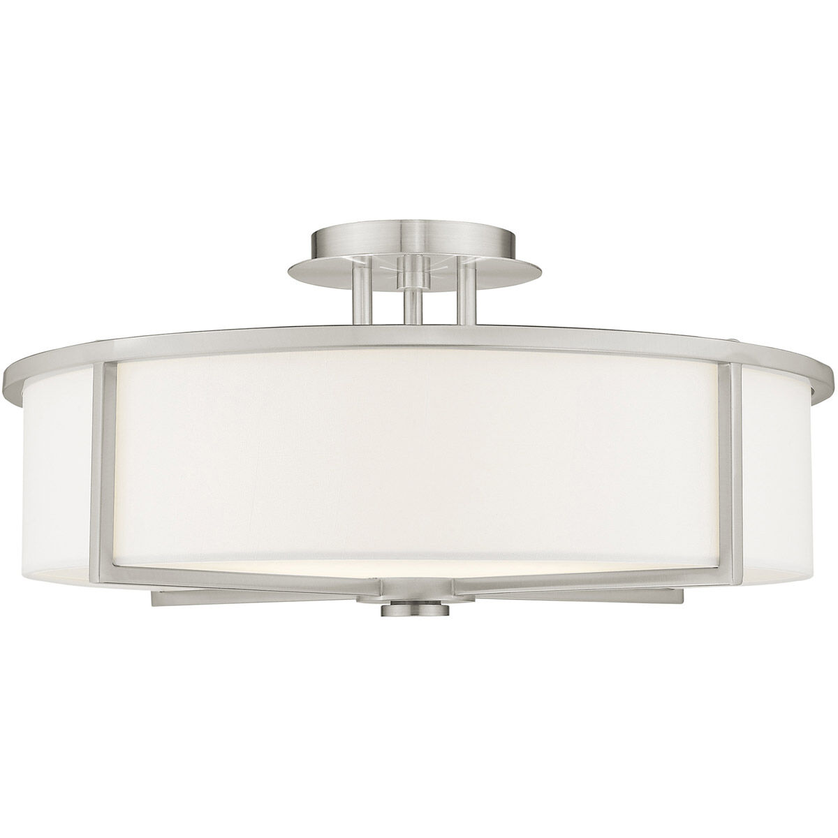 Wesley 4 Light 19 inch Brushed Nickel Semi-Flush Mount Ceiling Light