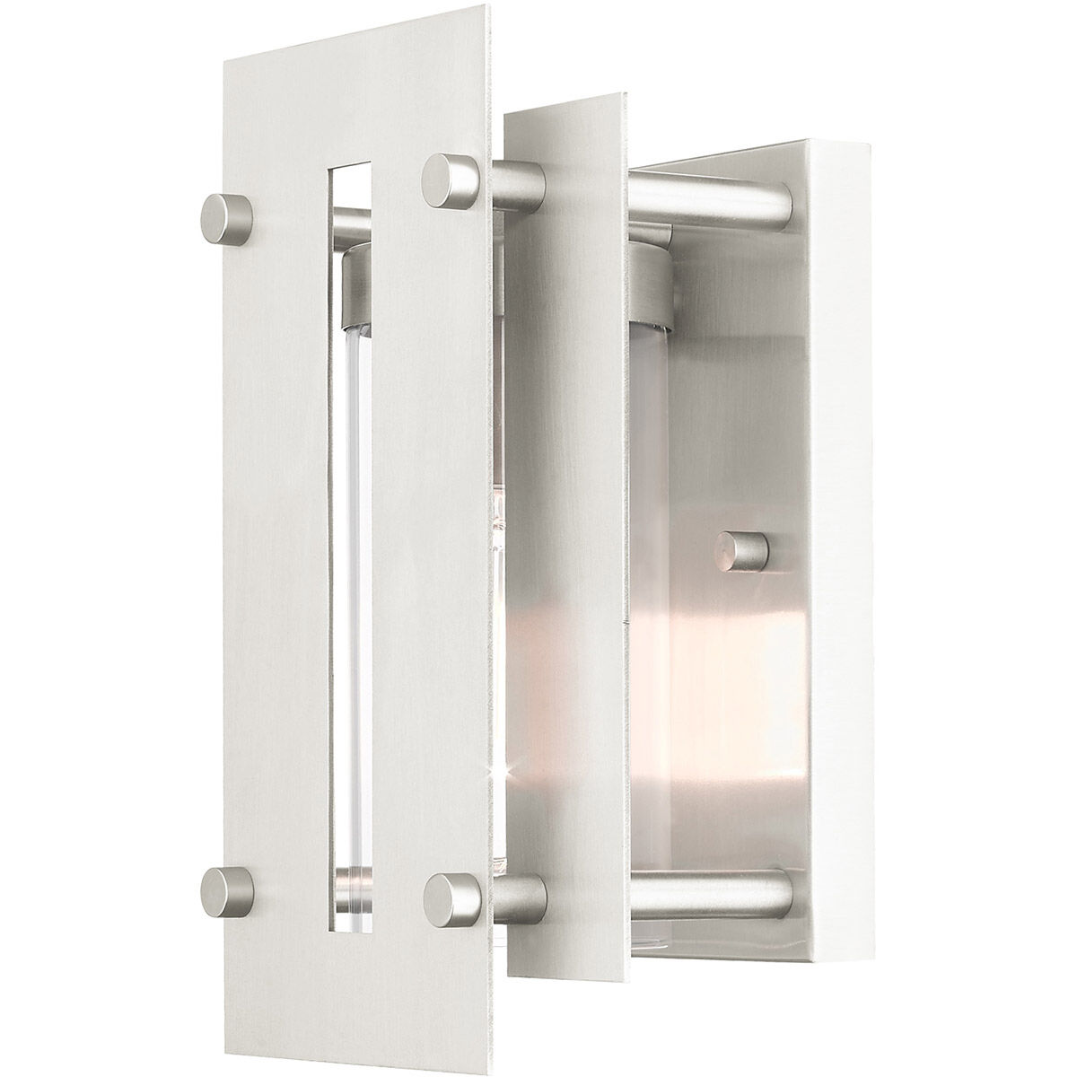 Utrecht 1 Light 10 inch Brushed Nickel Accents Outdoor Wall Lantern