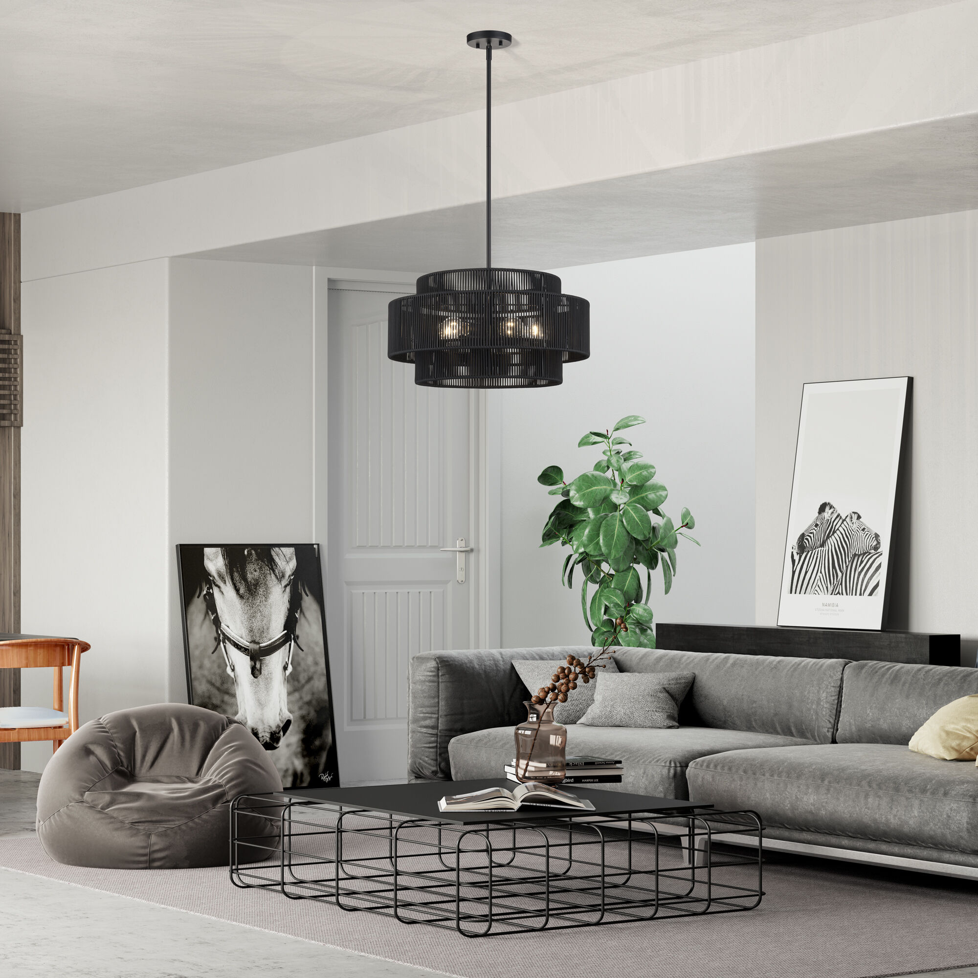 Acordia 5 Light 22 inch Black Pendant Chandelier Ceiling Light