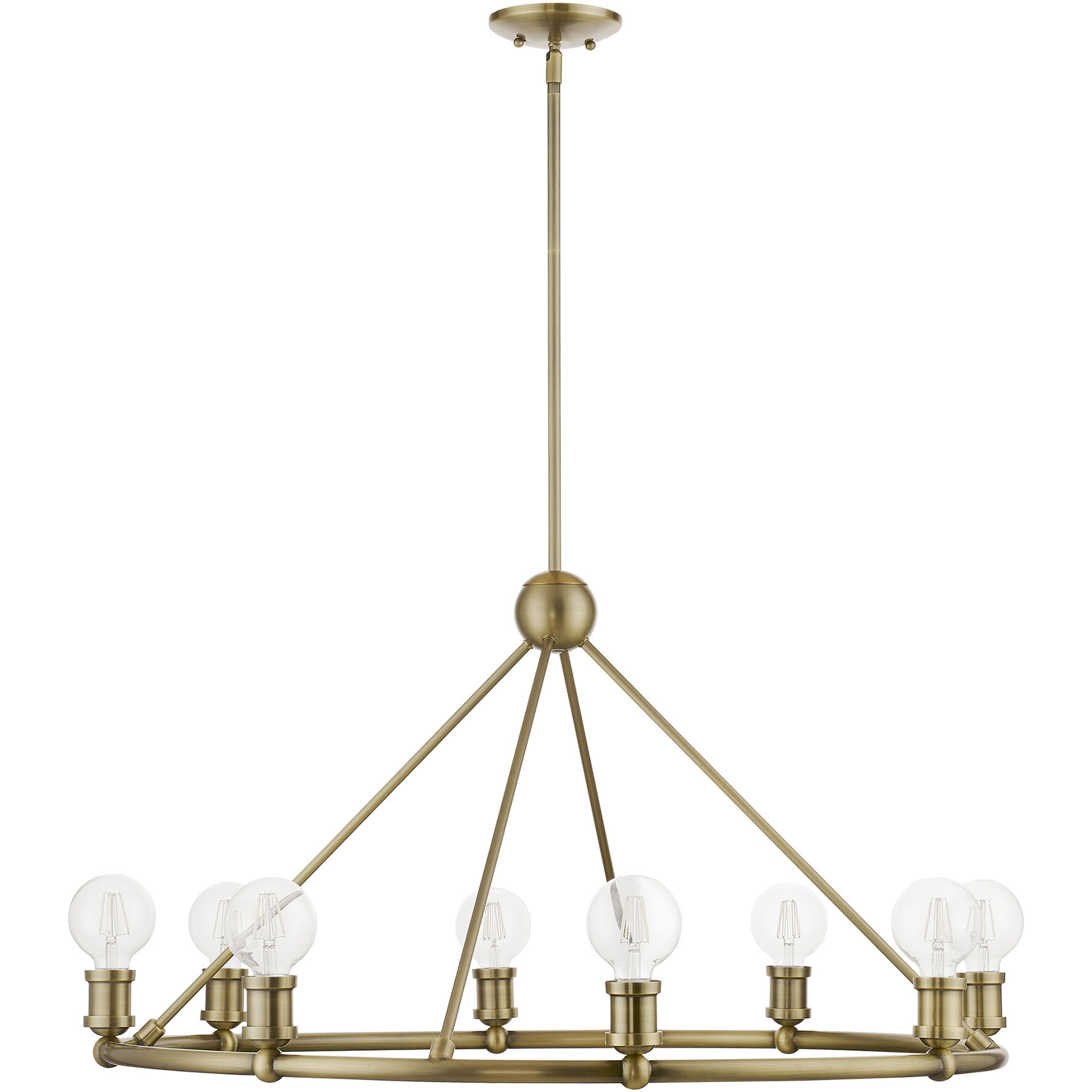 Lansdale 8 Light 34 inch Antique Brass Chandelier Ceiling Light