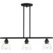 Montgomery 3 Light 30 inch Black Linear Chandelier Ceiling Light