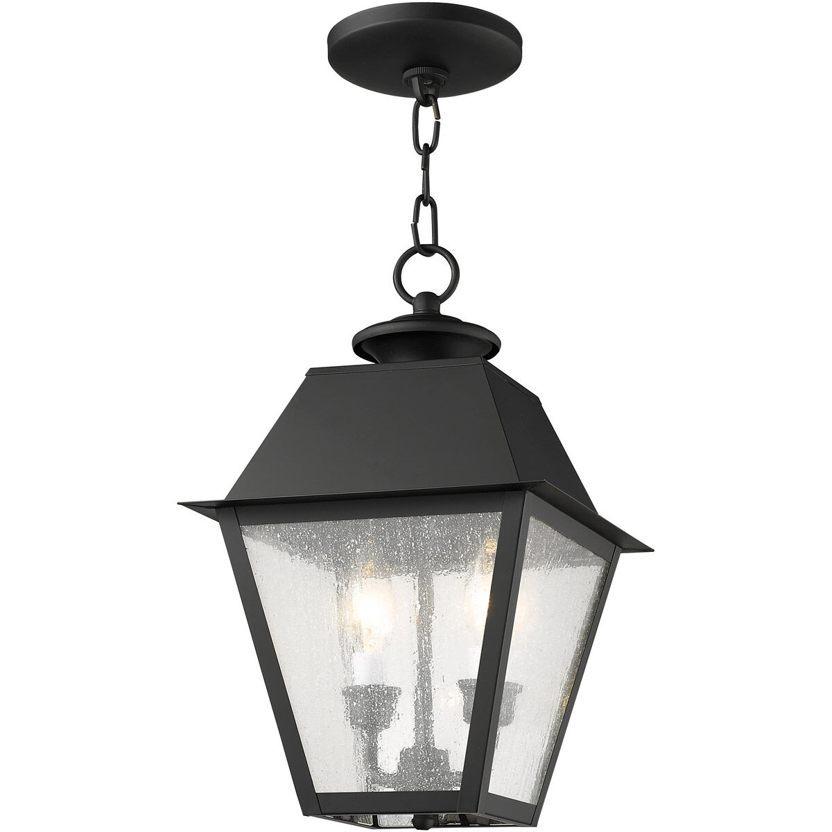 Mansfield 2 Light 9 inch Black Outdoor Pendant Lantern