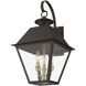 Wentworth 3 Light 22 inch Bronze with Antique Brass Finish Cluster Outdoor Wall Lantern, Large