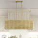 Weavington 3 Light 30 inch Antique Gold Leaf Linear Chandelier Ceiling Light, Medium