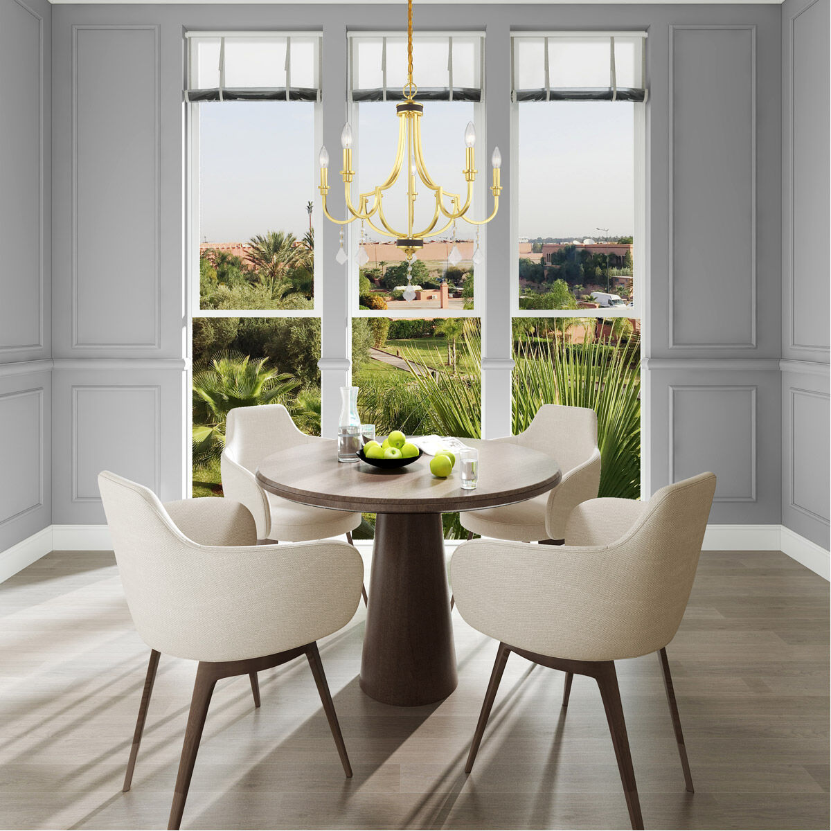 Glendale 5 Light 24.5 inch Polished Brass Chandelier Ceiling Light