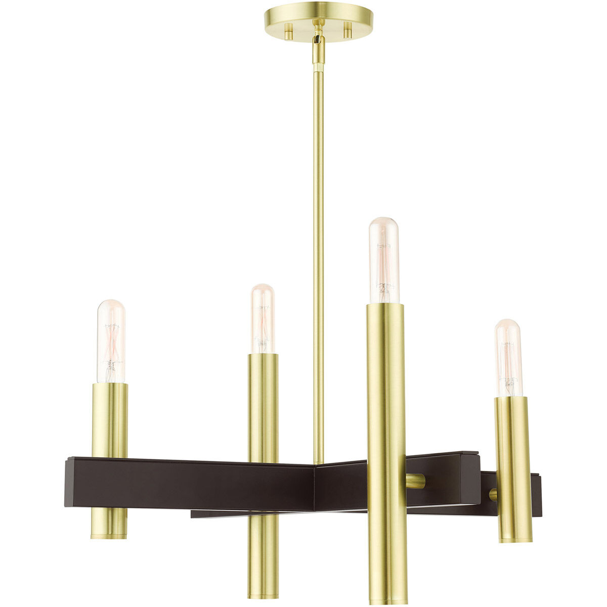 Helsinki 4 Light 24 inch Satin Brass Chandelier Ceiling Light