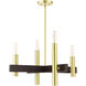 Helsinki 4 Light 24 inch Satin Brass Chandelier Ceiling Light