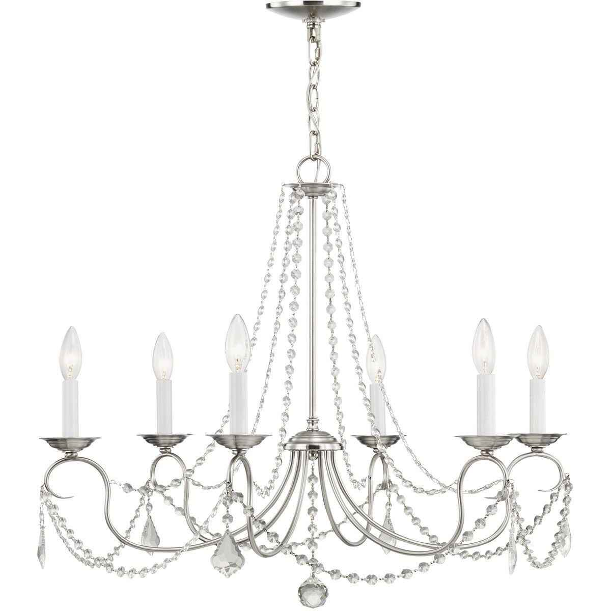 Pennington 6 Light 28 inch Brushed Nickel Chandelier Ceiling Light
