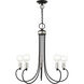 Bari 5 Light 25 inch Black with Brushed Nickel Accents Chandelier Ceiling Light