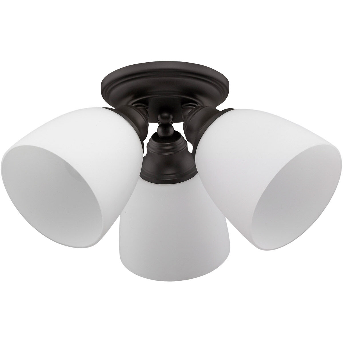 Somerville 3 Light 14 inch Bronze Semi-Flush Mount Ceiling Light