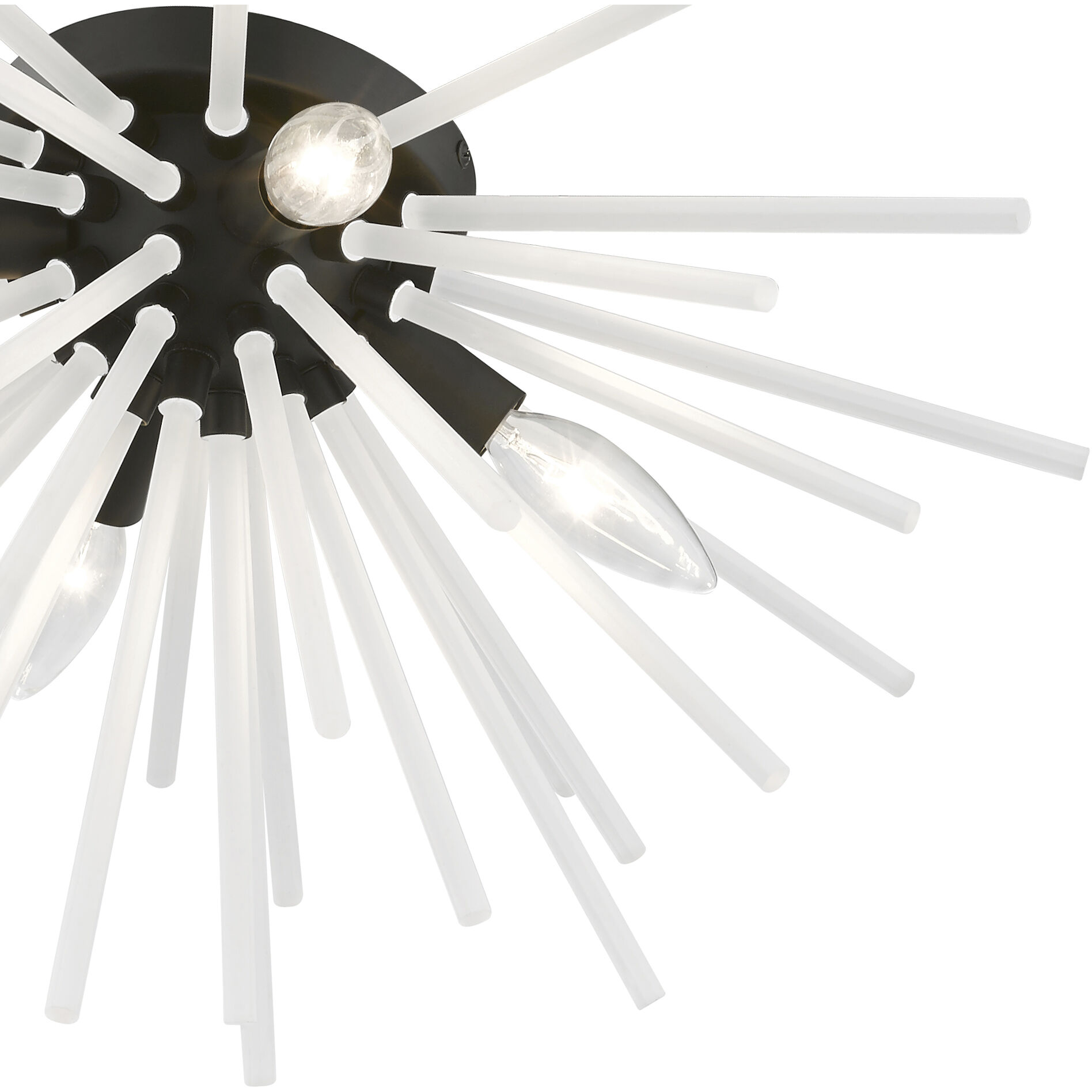 Uptown 4 Light 20 inch Black Flush Mount Ceiling Light