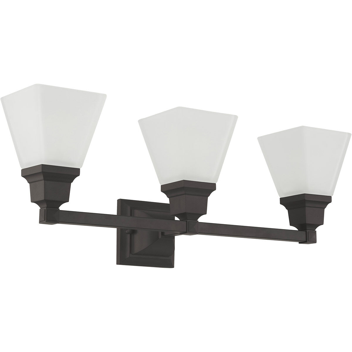 Mission 3 Light 25 inch Bronze Bath Vanity Wall Light