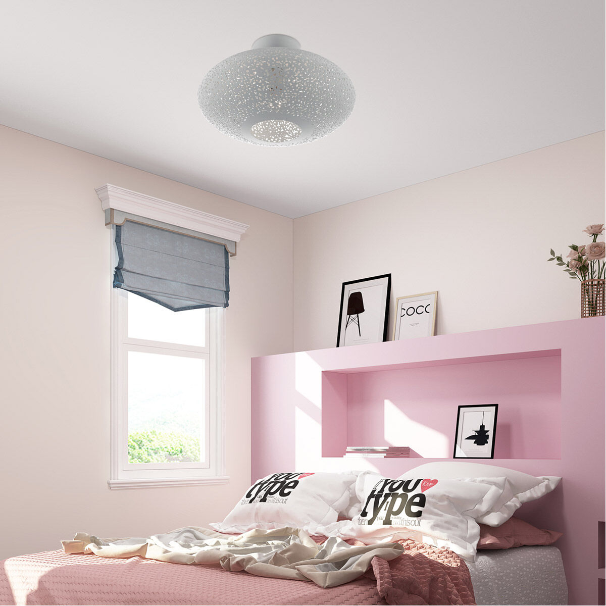 Charlton 1 Light 16 inch Nordic Gray with Brushed Nickel Accents Semi Flush Ceiling Light