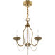 Alessia 3 Light 13 inch Antique Brass Mini Chandelier Ceiling Light