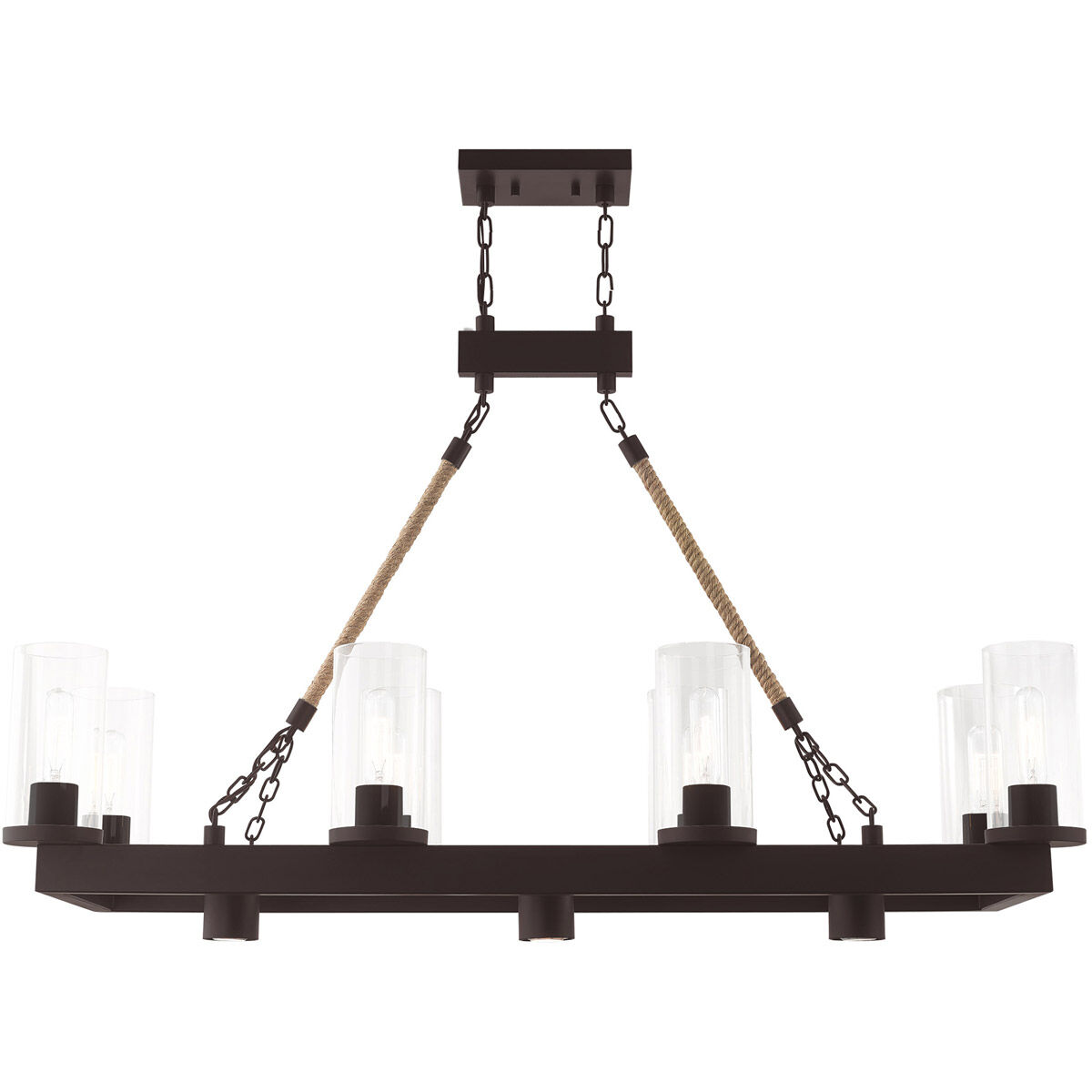 Metuchen 11 Light 44 inch Bronze Linear Chandelier Ceiling Light